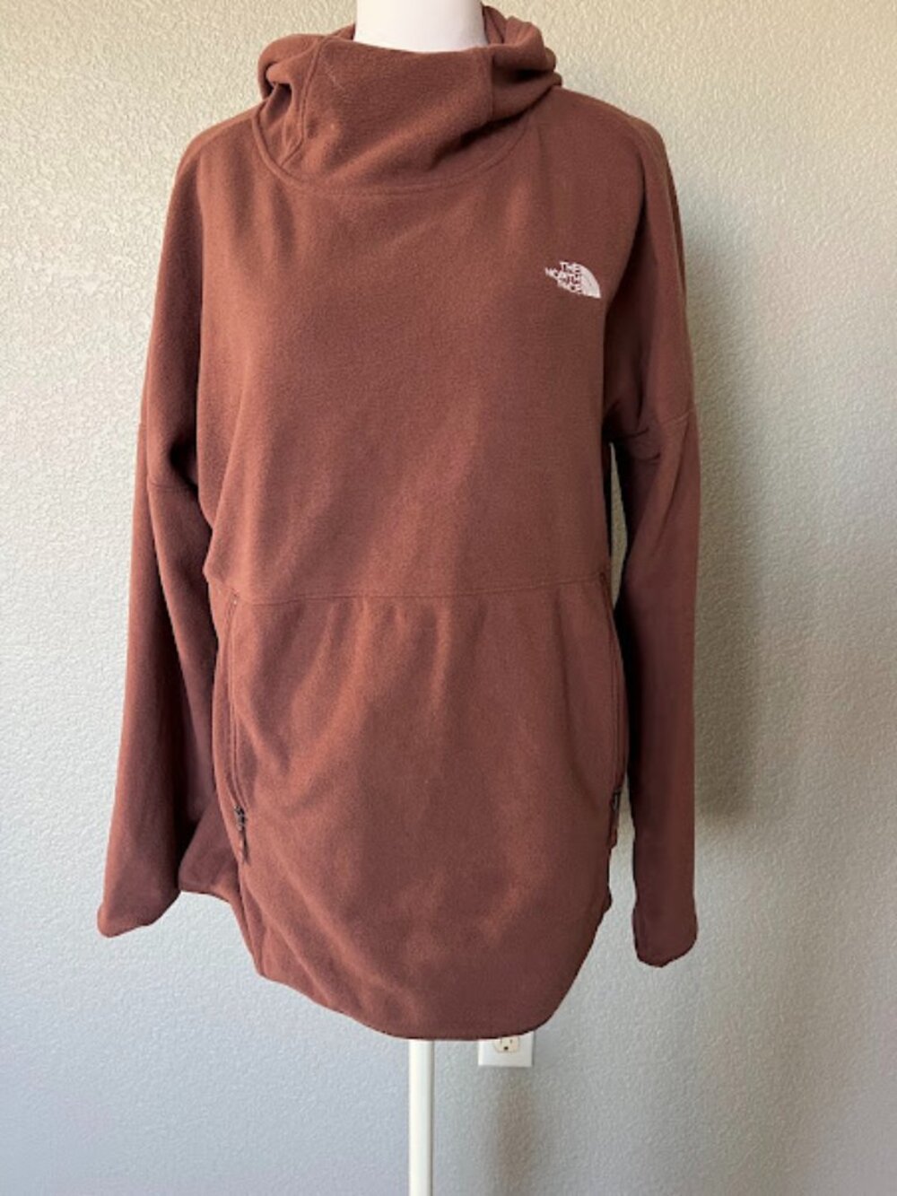 The North Face Brown Fleece Pullover Hoodie Sweatshirt Size Medium
